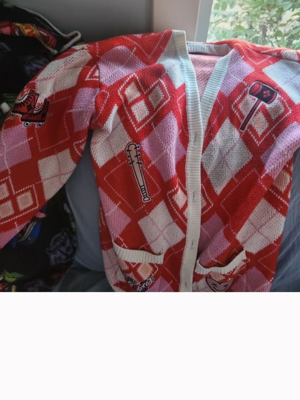 DC Comics Red and Pink Cardigan Harley Quinn